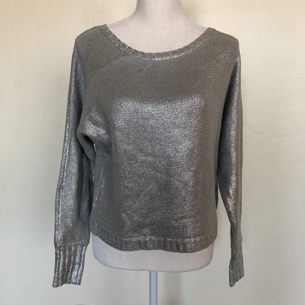 BCBG Max Aazria Silver Sweater, NWT
